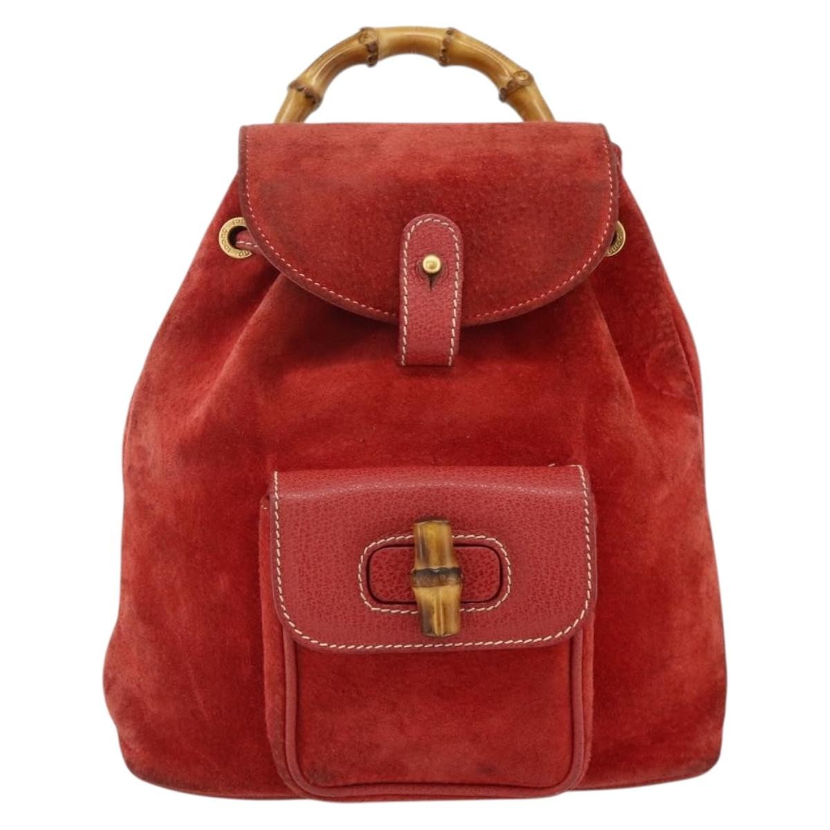 Gucci Gucci bamboo backpack daim mini