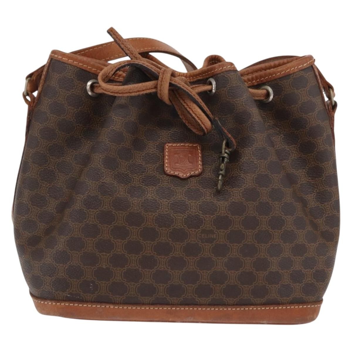 Celine Vintage Macadam Shoulder Bag Canvas and Leather Product Image