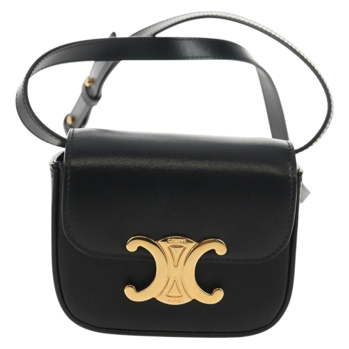 Celine Vintage Triomphe Shoulder Leather Medium