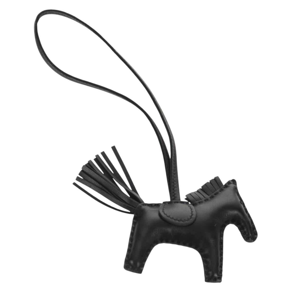 Hermes So Black GriGri Rodeo Bag Charm Leather PM