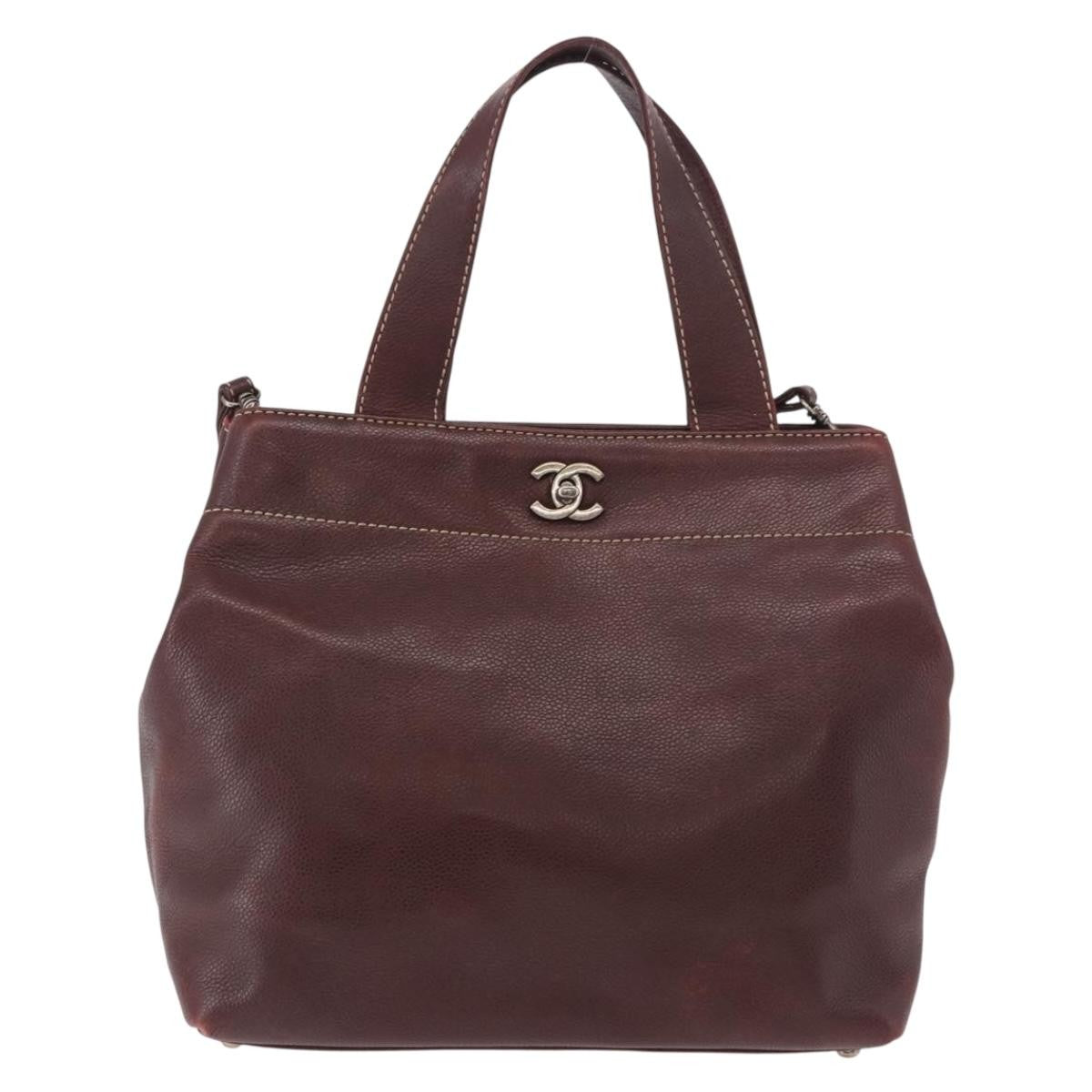 Chanel Vintage CC Lock Tote Leather Small