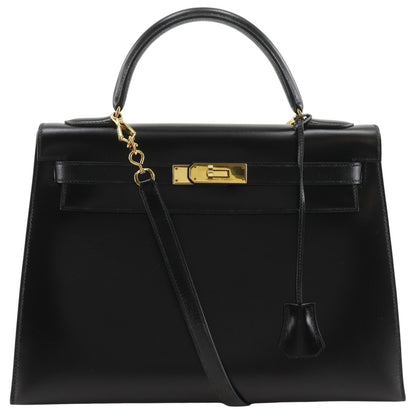Hermes Kelly Black Box Calf with Gold Hardware 32