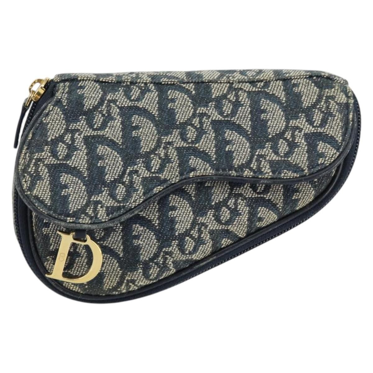 Christian Dior Vintage Saddle Coin Purse Diorissimo Canvas Product Image
