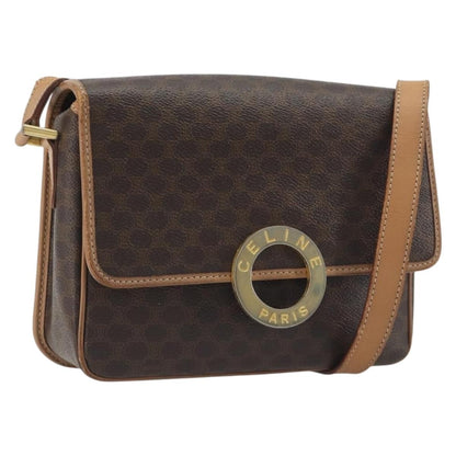 Celine Vintage Macadam Circle Logo Canvas and Leather Product Image
