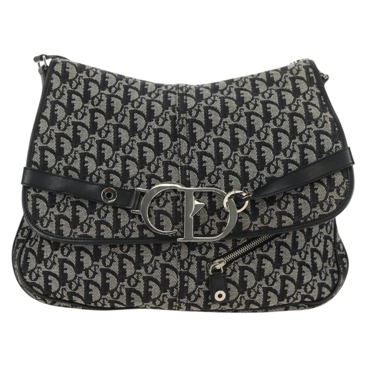 Christian Dior Vintage CD Flap Messenger Diorissimo Canvas Large