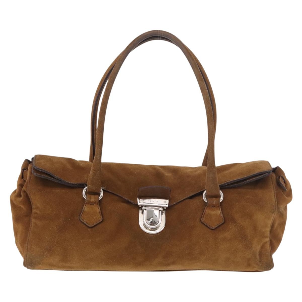 Prada Pattina Pushlock Satchel Suede Product Image