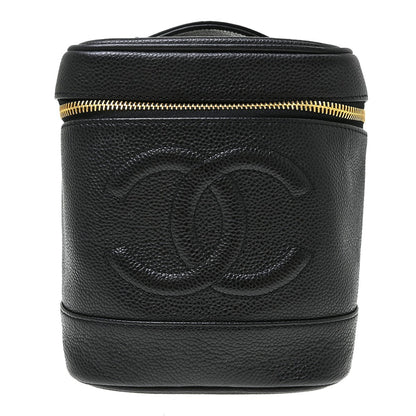 Chanel Vintage Timeless Cosmetic Case Caviar Small