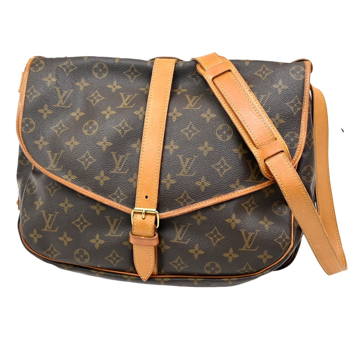 Louis Vuitton Saumur Handbag Monogram Canvas 35
