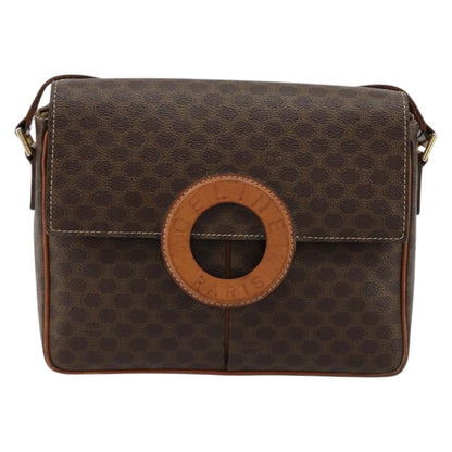 Celine Vintage Macadam Circle Logo Shoulder Bag Canvas and Leather Product Image