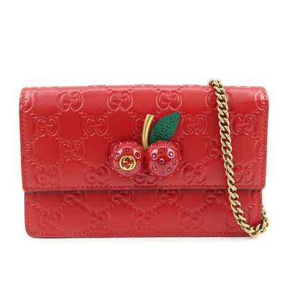 Gucci Cherries Wallet on Chain Guccissima Leather Mini