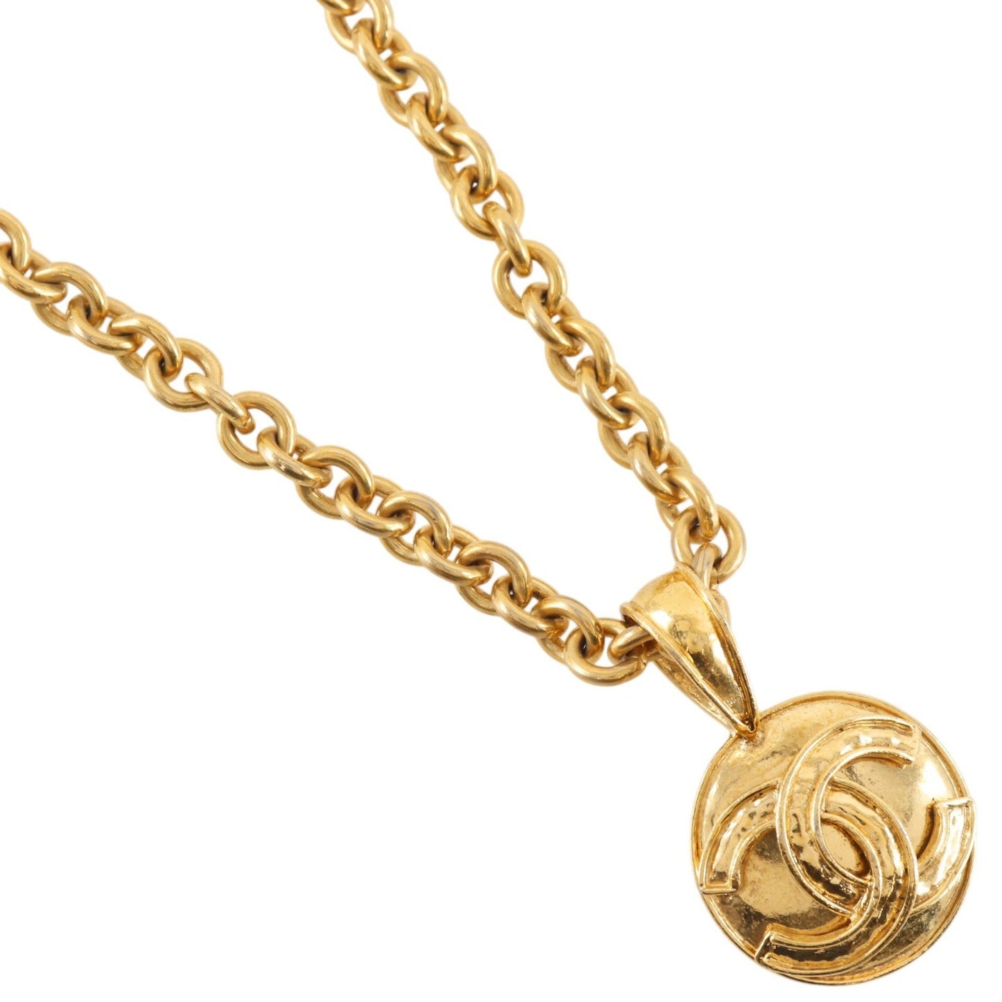 Chanel Vintage CC Round Pendant Long Metal Product Image