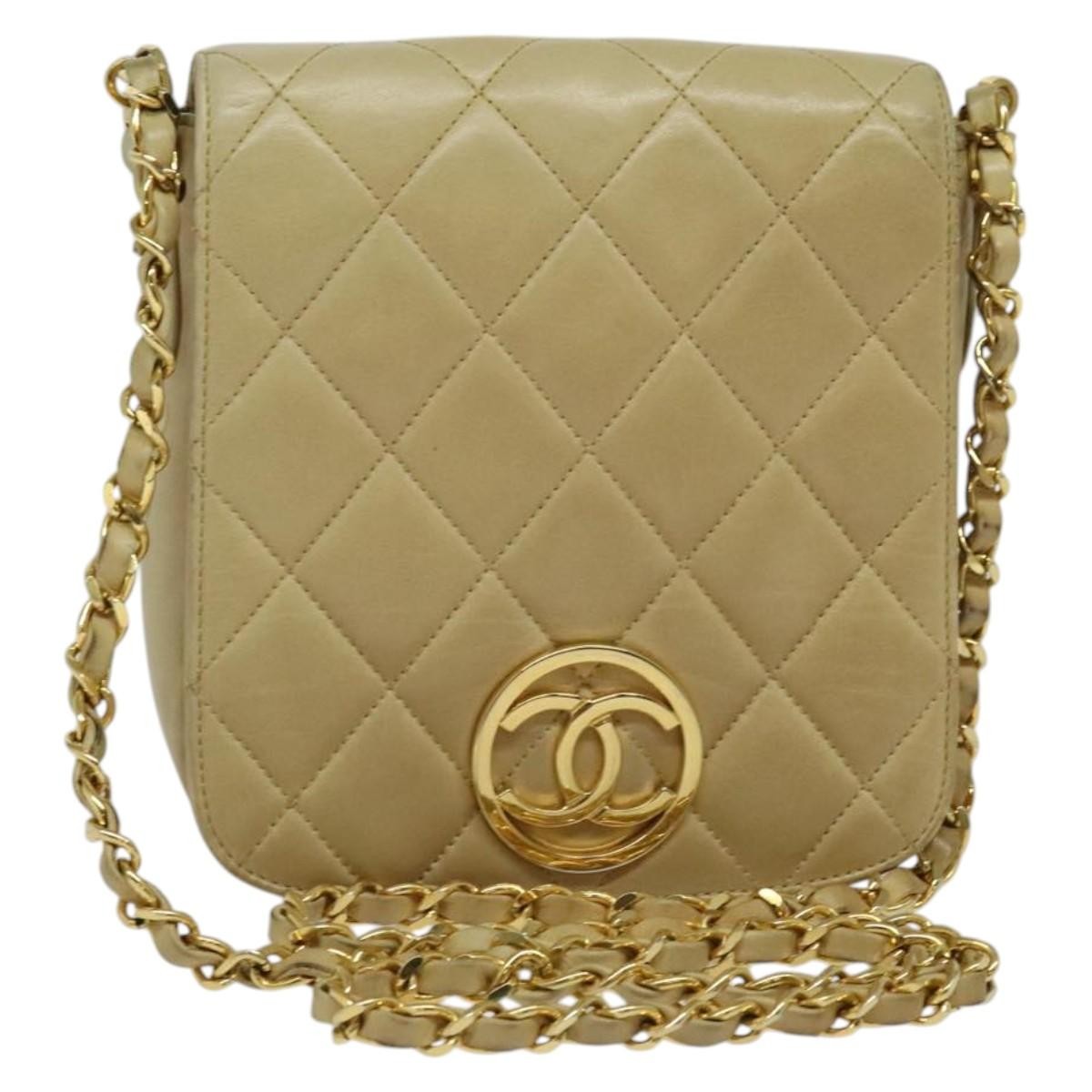 Chanel Vintage CC Chain Flap Bag Quilted Lambskin Mini