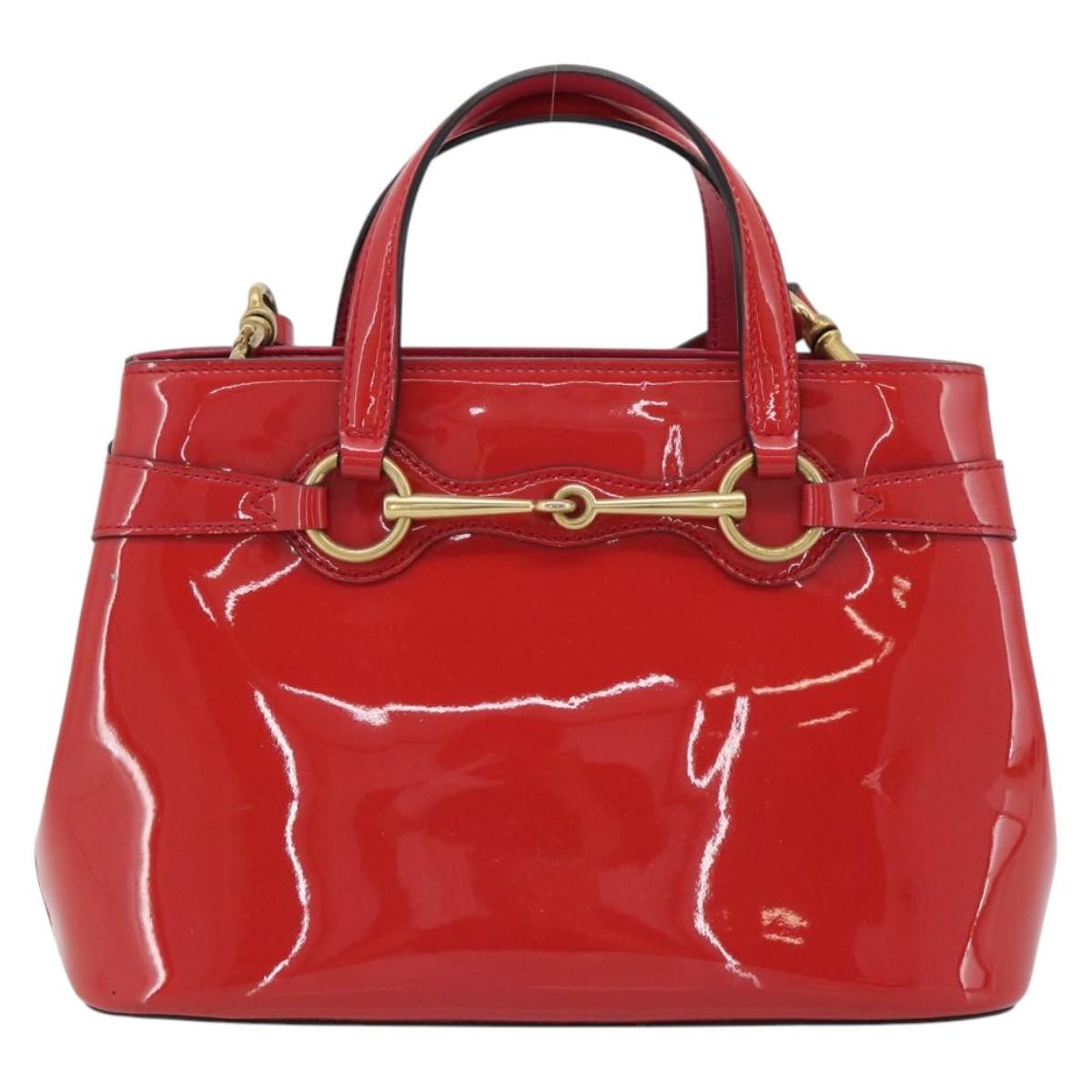 Gucci Bright Bit Convertible Tote Patent Medium
