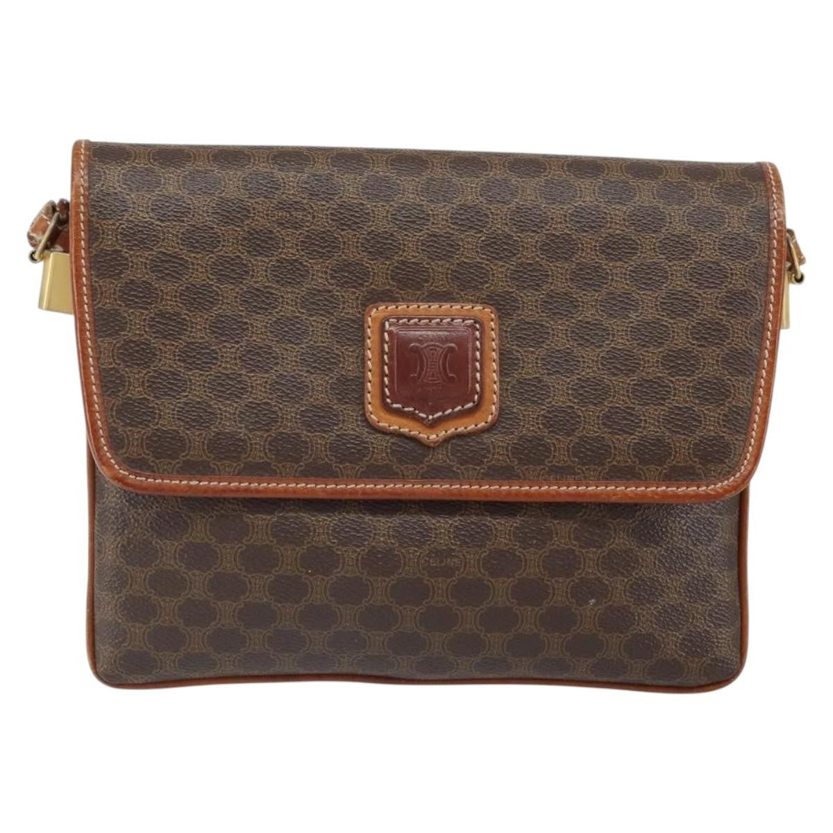 Celine Vintage Macadam Shoulder Bag Canvas and Leather Product Image