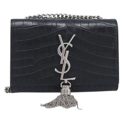 Saint Laurent Classic Monogram Tassel Chain Crocodile Embossed Leather Product Image
