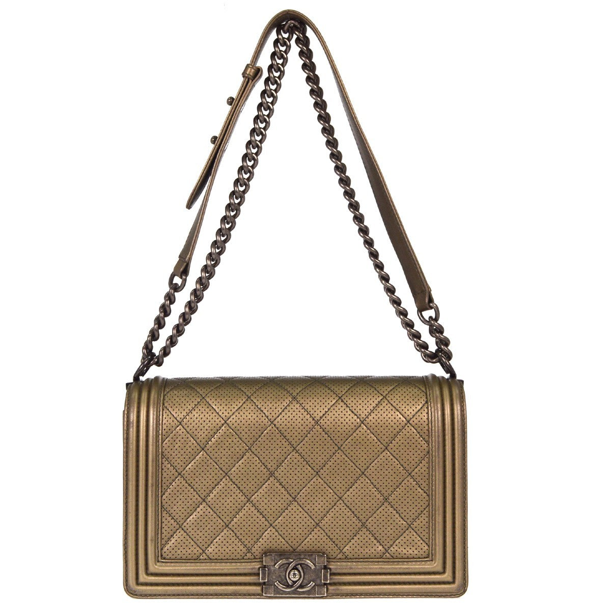 Chanel Boy Flap Quilted Perforated Lambskin Large