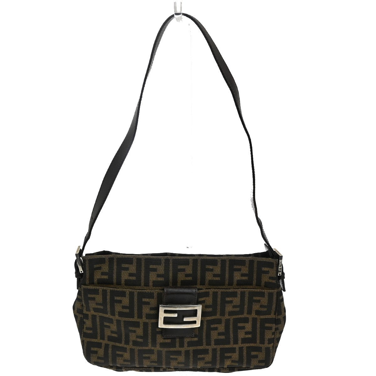 Fendi Vintage Pocket Shoulder Bag Zucca Canvas Medium