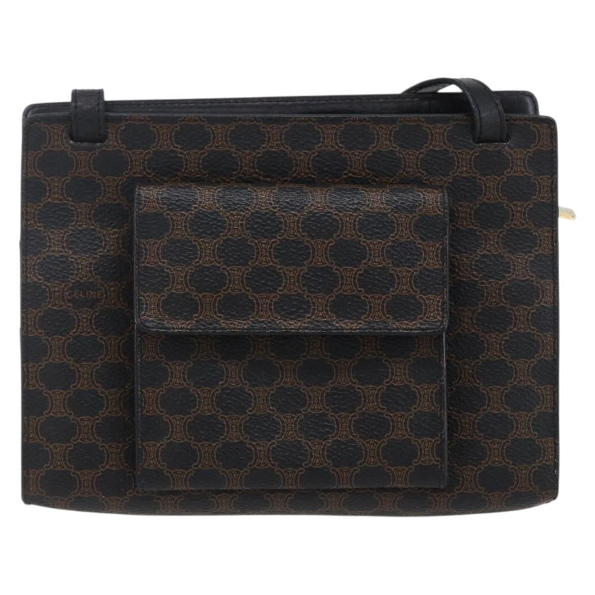 Celine Vintage Macadam Shoulder Bag Canvas Medium