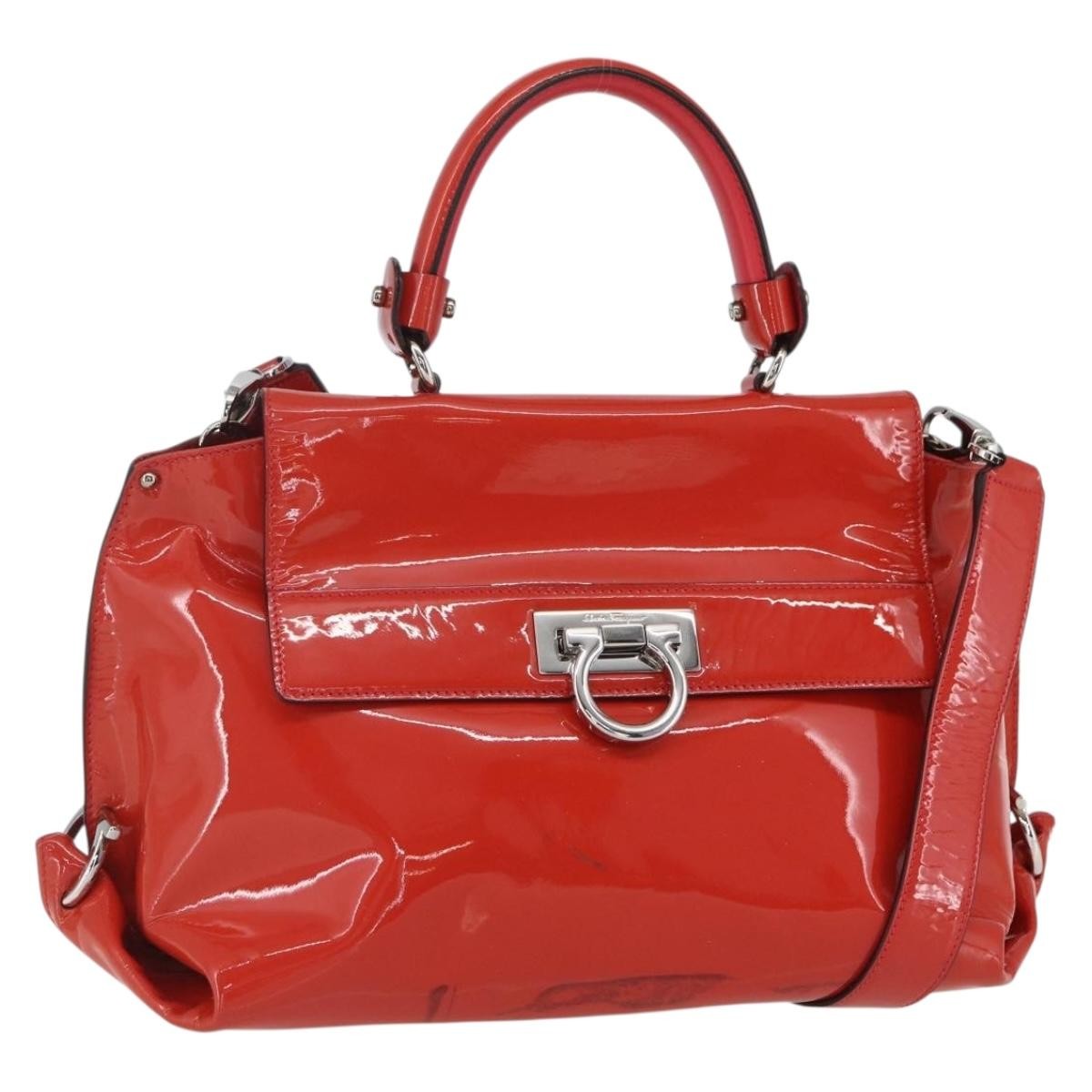 Salvatore Ferragamo Gancini handbag Patent leather Product Image