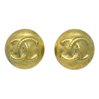 Chanel Vintage CC Round Clip-On Earrings Metal Small