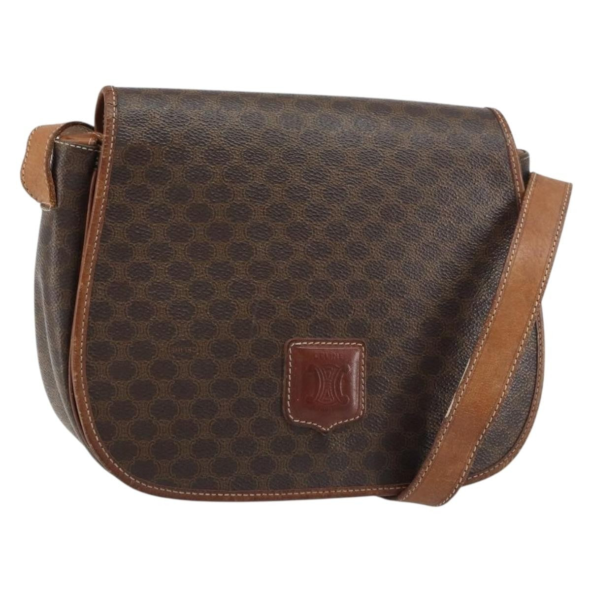 Celine Vintage Macadam Shoulder Bag Canvas and Leather Product Image