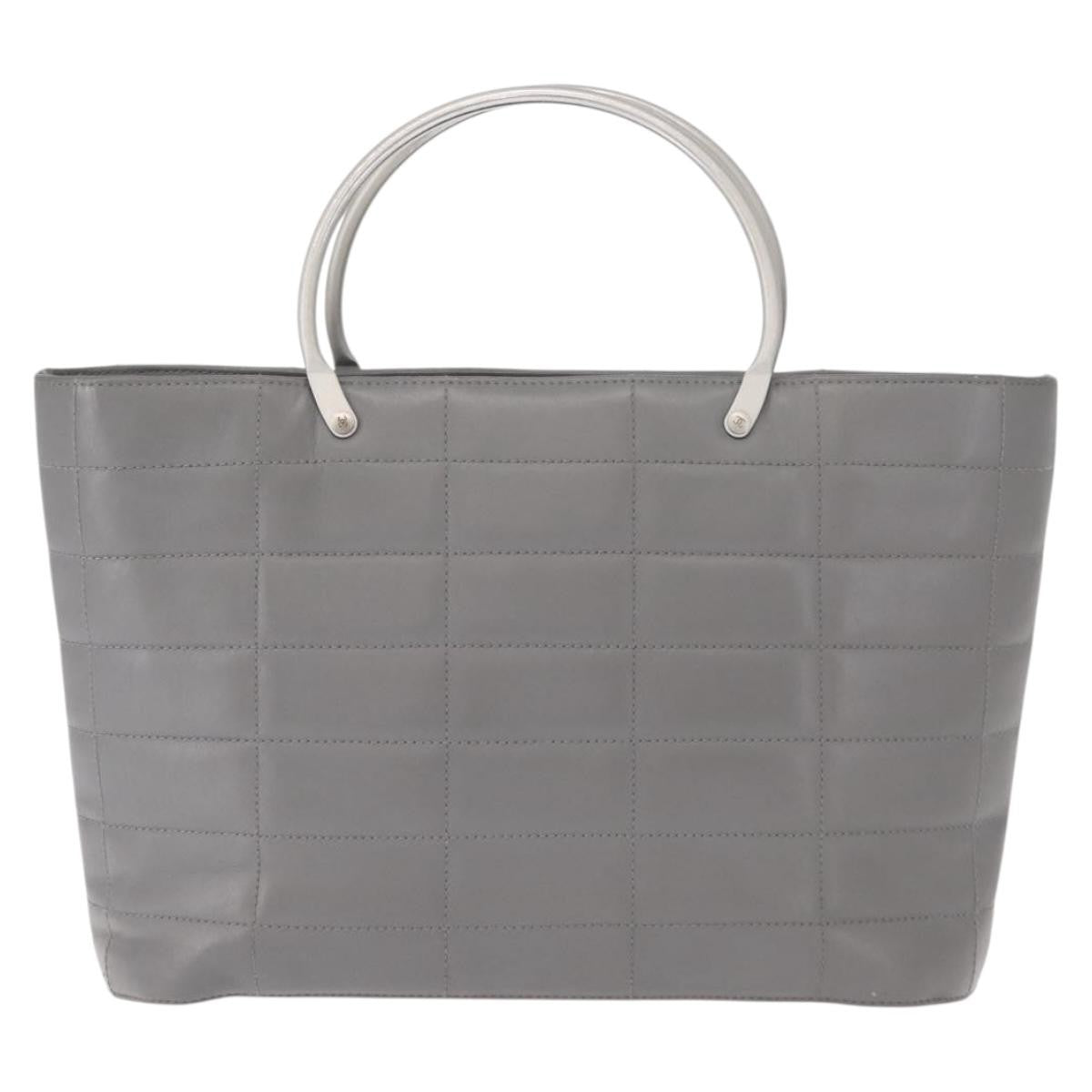 Chanel Vintage Chocolate Bar Metal Ring Tote Quilted Lambskin Medium