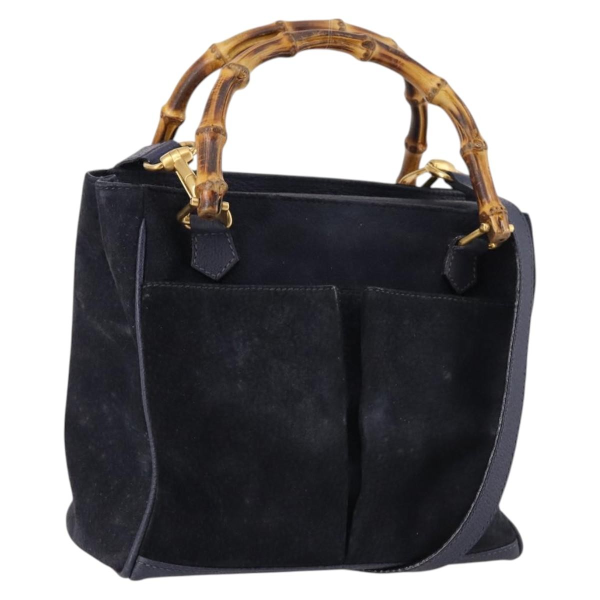 Gucci Vintage Bamboo Handle Suede Product Image
