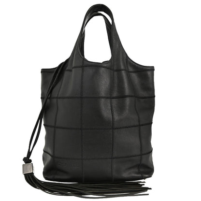 Chanel Square Stitch Tassel Hobo Quilted Leather Small