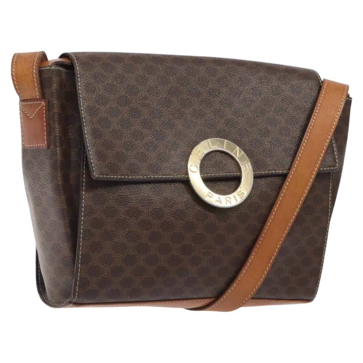 Celine Vintage Macadam Circle Logo Canvas and Leather Product Image