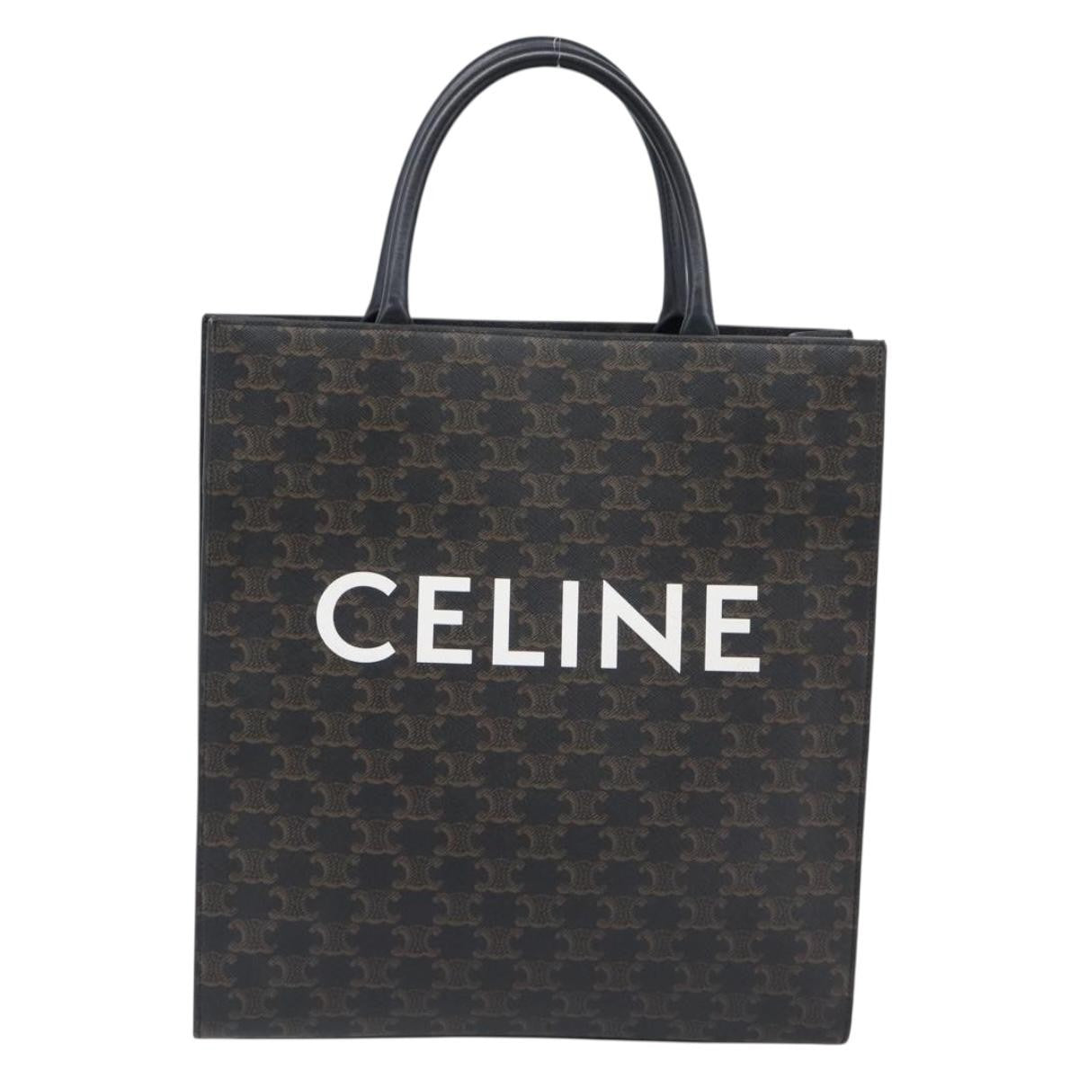 Celine Vertical Cabas Triomphe Coated Canvas Medium
