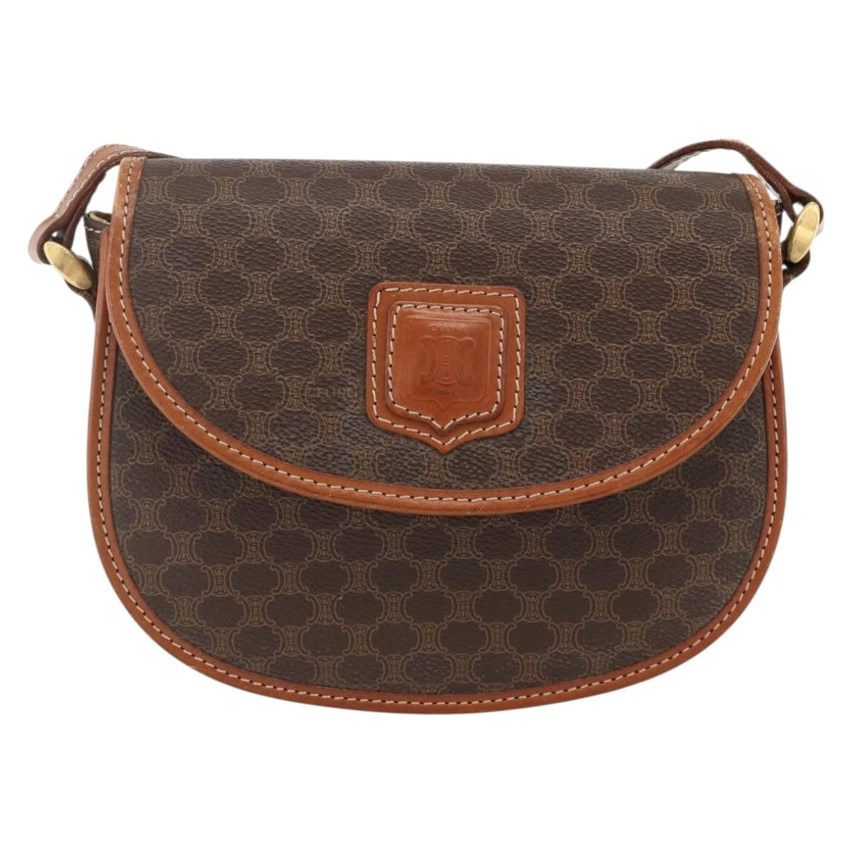 Celine Vintage Macadam Shoulder Bag Canvas and Leather Product Image