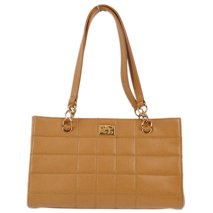 Chanel Vintage Chocolate Bar Zip Around Tote Quilted Calfskin Small