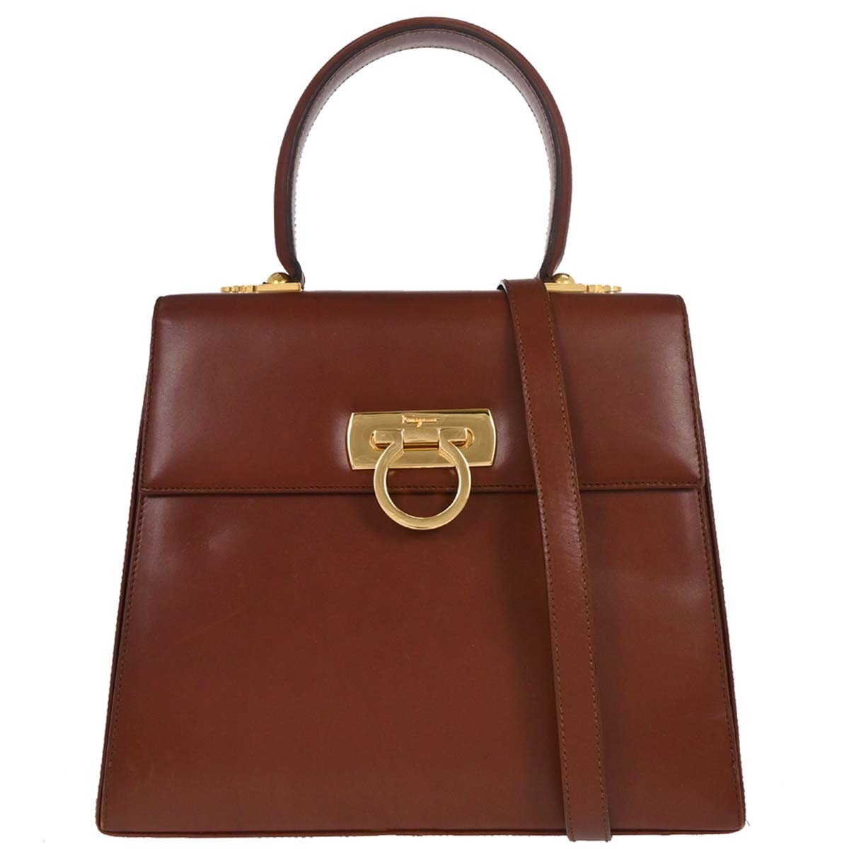 Salvatore Ferragamo Gancini Convertible Top Handle Leather Medium