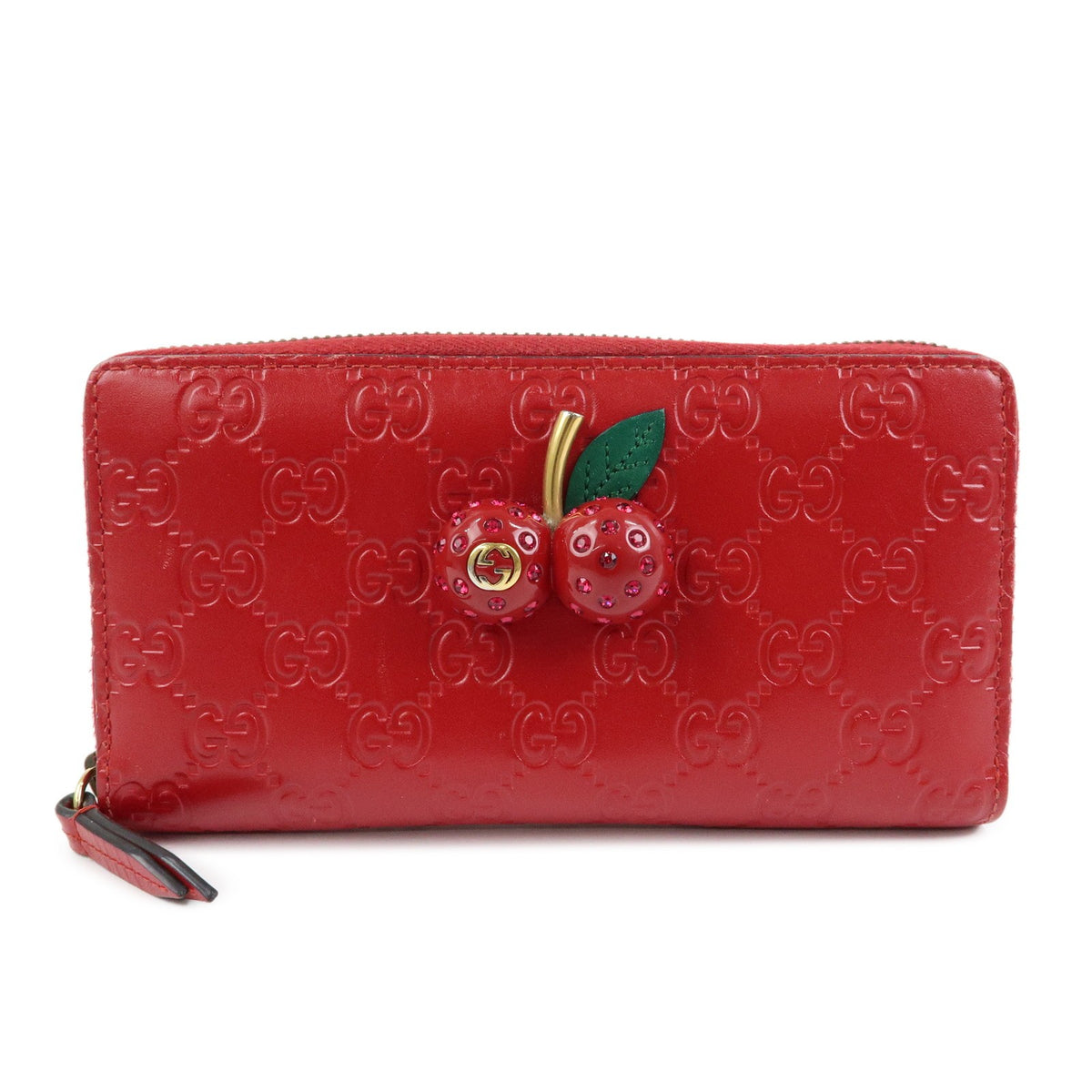 Gucci Cherries Wallet on Chain Guccissima Leather Mini