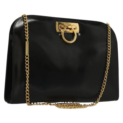 Salvatore Ferragamo Vintage Gancini Chain Shoulder Bag Patent Leather Product Image