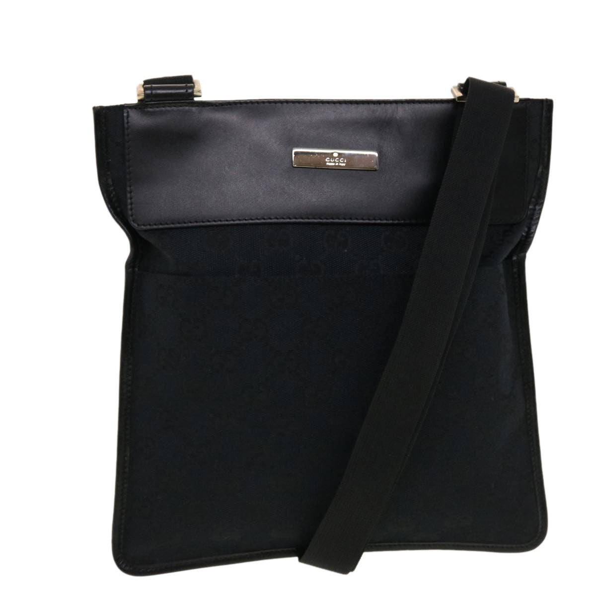 Gucci Vintage Flat Messenger GG Canvas and Leather Small