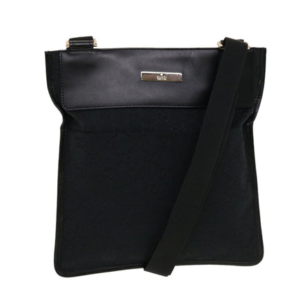 Gucci Vintage Flat Messenger GG Canvas and Leather Small