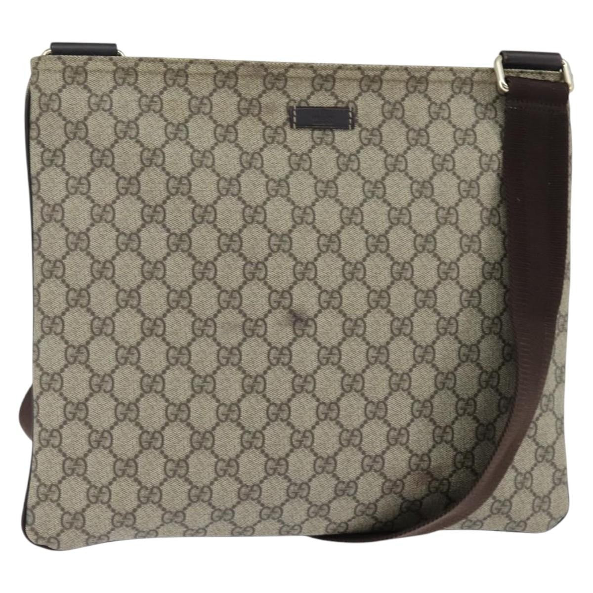 Gucci Zip Top Messenger Bag GG Coated Canvas Large