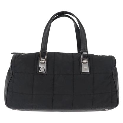 Chanel Square Stitch Boston Bag Quilted Nylon Large
