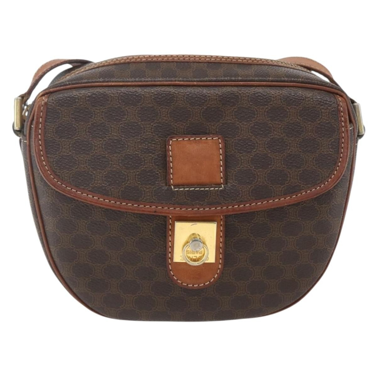 Celine Vintage Macadam Shoulder Bag Canvas and Leather Product Image