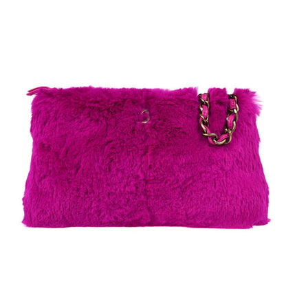 Chanel Vintage CC Chain Rabbit Fur Small