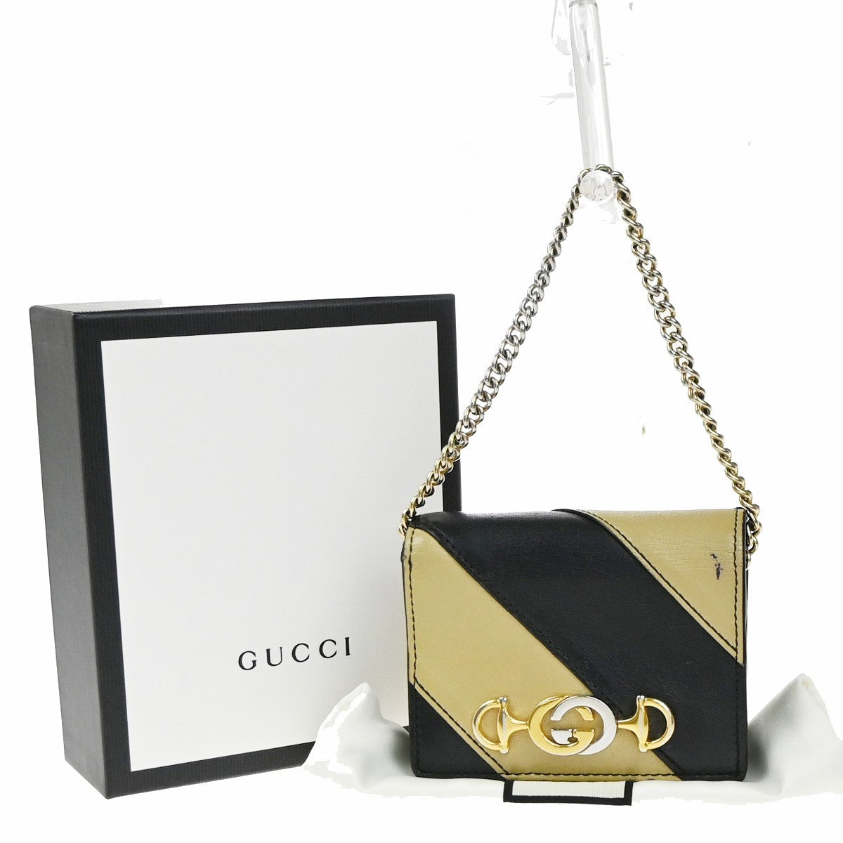 Gucci Zumi Chain Card Case Diagonal Quilted Leather Product Image
