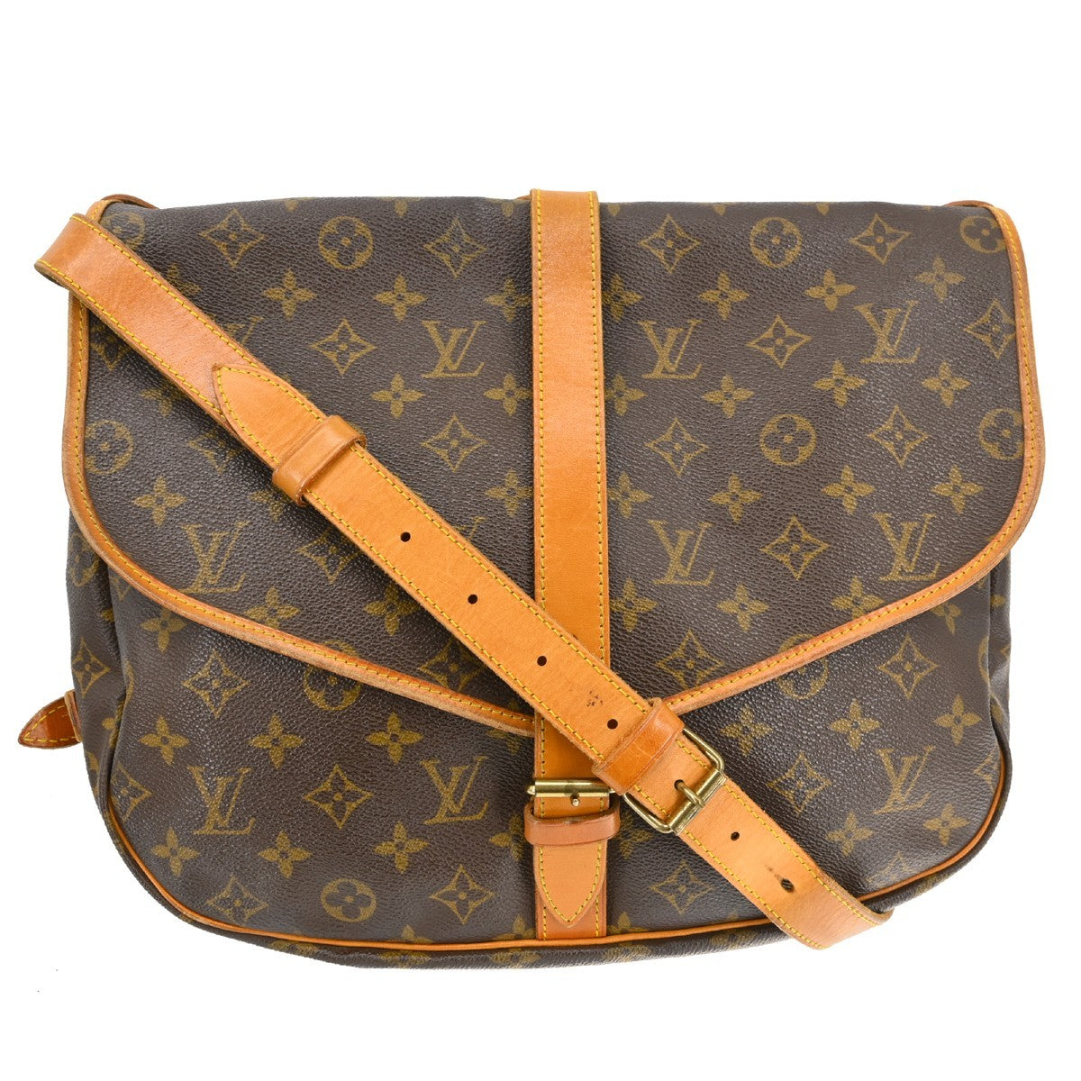 Louis Vuitton Saumur Handbag Monogram Canvas 35