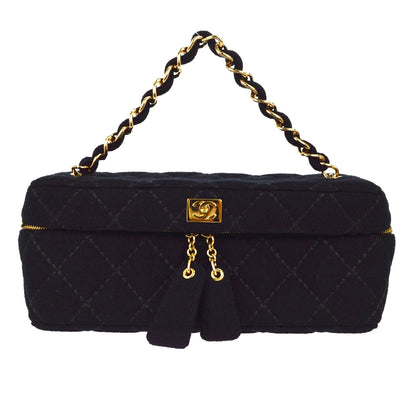 Chanel Vintage Cosmetic Case Quilted Fabric Small