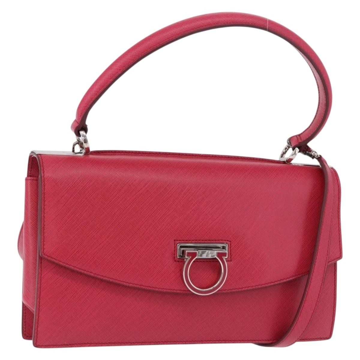 Salvatore Ferragamo Gancini Convertible Top Handle Saffiano Leather East West