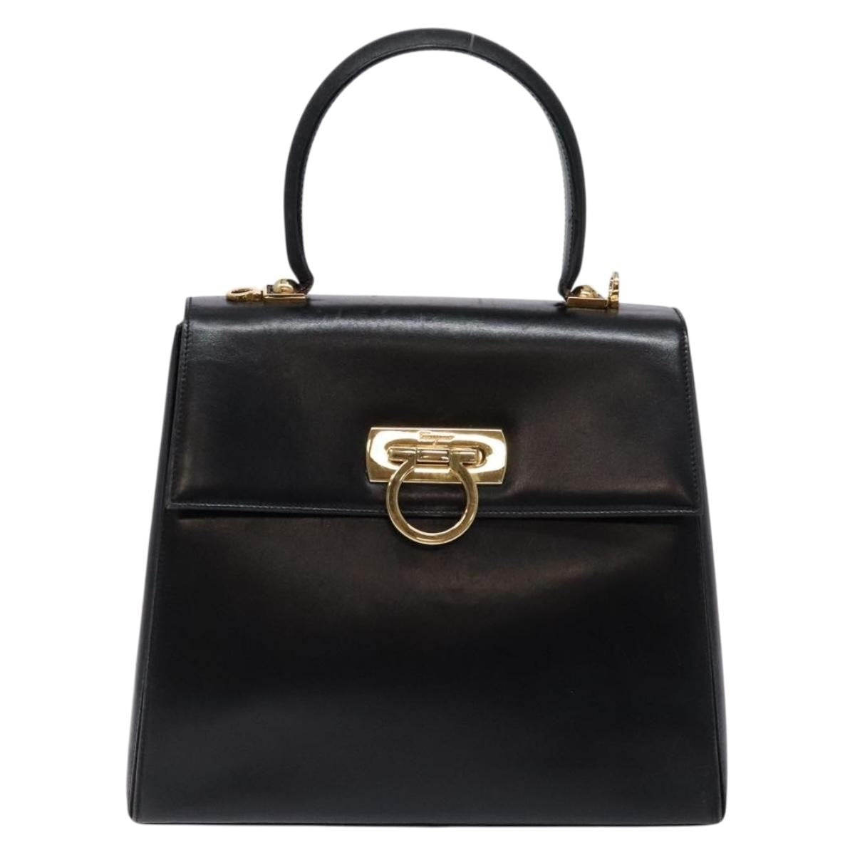Salvatore Ferragamo Gancini Convertible Top Handle Bag Leather Mini