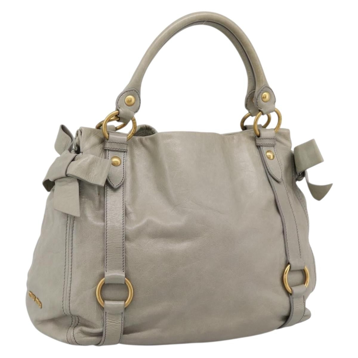 Miu Miu Bow Satchel Cervo Leather Large