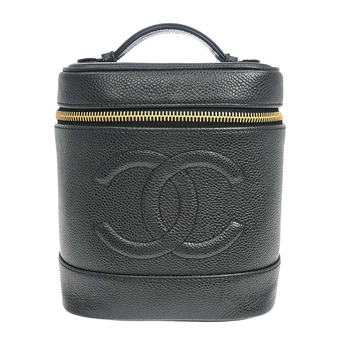 Chanel Vintage Timeless Cosmetic Case Caviar Small