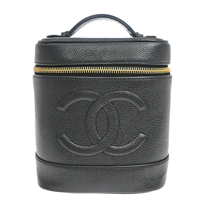 Chanel Vintage Timeless Cosmetic Case Caviar Small