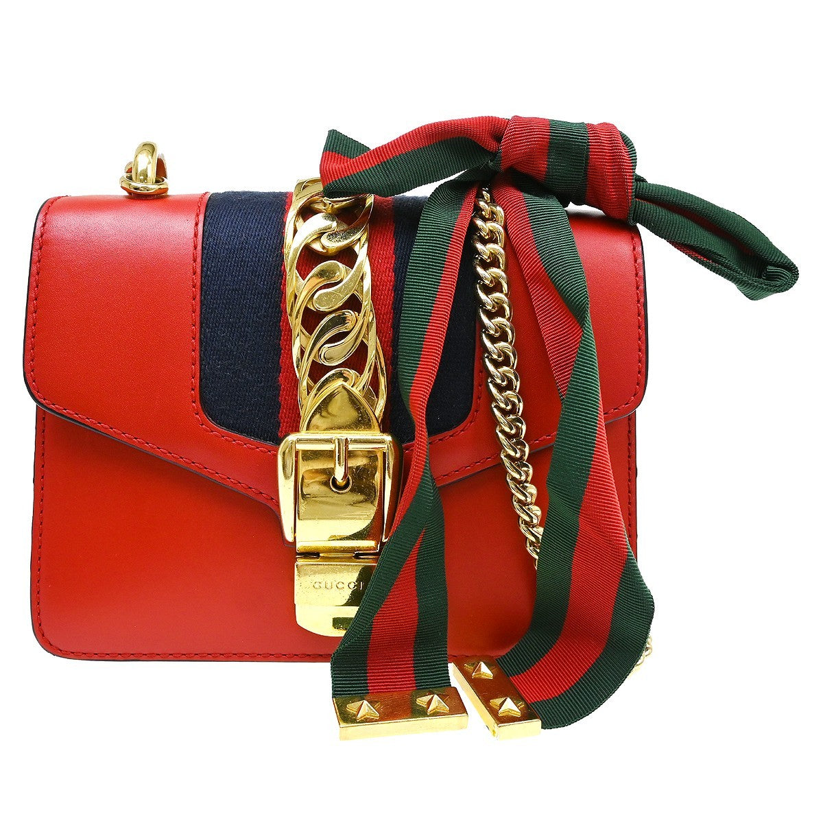 Gucci Sylvie Chain Leather Mini